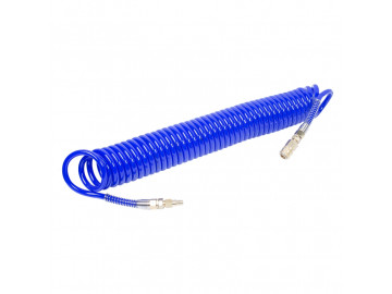 Шланг пневматический спиральный высокого давления 8х12 мм, 10 м, полиуретановый, фитинги МАСТАК 680-08110SQ