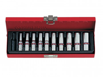 Набор глубоких торцевых головок 1/4&quot, шестигранные, 5/32&quot-1/2&quot, 10 предметов KING TONY 2510SR