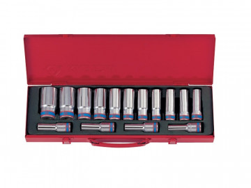 Набор глубоких торцевых головок 1/2&quot, двенадцатигранные, 10-32 мм, 15 предметов KING TONY 4215MR