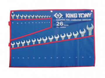 Набор комбинированных ключей, 6-32 мм чехол из теторона, 26 предметов KING TONY 1226MRN
