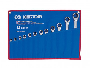 Набор комбинированных трещоточных ключей, 12 предметов KING TONY 12112MRN