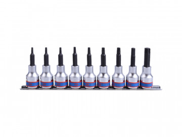 Набор торцевых насадок 1/2", TORX, Т20-Т60 мм, L = 80 мм, 9 предметов KING TONY 4119PR10