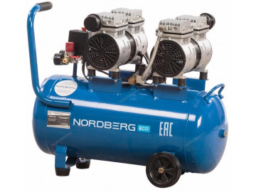 Компрессор поршневой безмаслянный, ресив. 50л, 210л/мин ECO Nordberg NCEO50/210