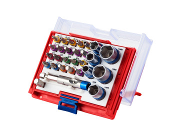 Набор вставок (бит) 1/4, TORX, HEX, PZ, PH, SLOT, 28 предметов МАСТАК 058-10028C