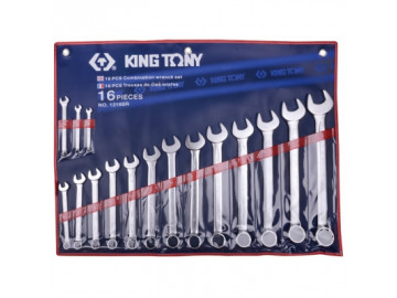 Набор комбинированных ключей, 1/4-1&1/4, 16 предметов KING TONY 1216SRN
