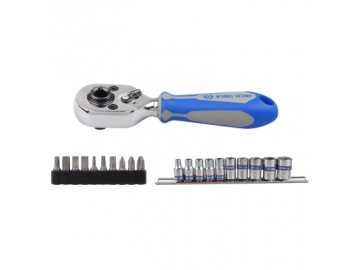 Набор вставок (бит) и головок с трещоткой 1/4