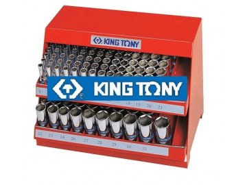Стенд с глубокими торцевыми головками 1/2", 8-32 мм, серия 4230M, 165 пр. KING TONY 4066MR