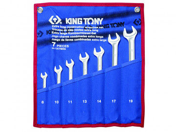 Набор комбинированных удлиненных ключей, 8-19 мм, 7 пр-в KING TONY 12C7MRN01