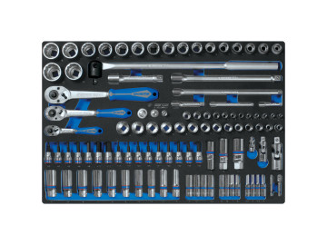 Набор торцевых головок 1/43/81/2 с принадлежностями King Tony 9-9003MRV01