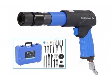 Пневмозубило 250 мм, с комплектом насадок, в кейсе, 20 пр. Nordberg NP5070K1